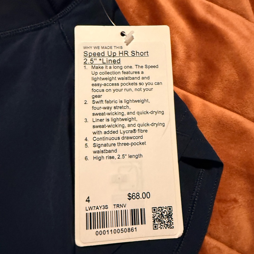 lululemon athletica Women's Deep Blue Athletic Shorts - Picture 4 of 4